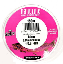 Леска Sufix Nanoline Trout 150м прозрачная 0,18мм 3,1кг