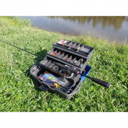 Ящик рыболовный Helios трехполочный синий T-HS-FB3-B