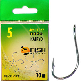 Крючок FISH SEASON Kairyo han-sure-ring №9 BN 10шт 11027-09F