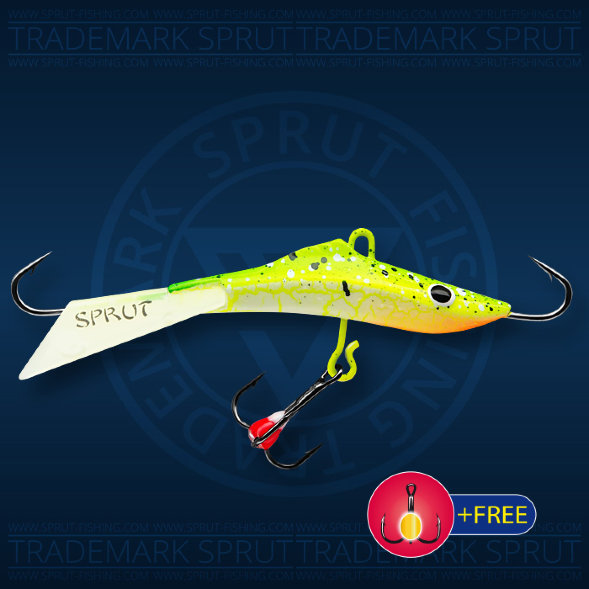 Балансир рыболовный для зимней рыбалки Sprut Mikari №9 22г 75мм WSPK-UV+тр. с ф/к