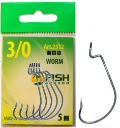 Крючок FISH SEASON Worm №3/0 BN 5шт офсет. 2312-0033F