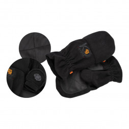 Перчатки-варежки KYODA с откидным верхом зимние, водонепроницаемые, флис, цвет чёрный, размер 2XL