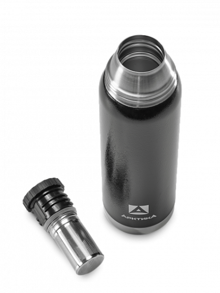 Термос АРКТИКА с узким горлом 106-750С черный с ситечком