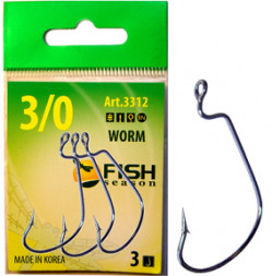Крючок Fish Season FS Worm №5/0 3шт офсет. 3312-0015F